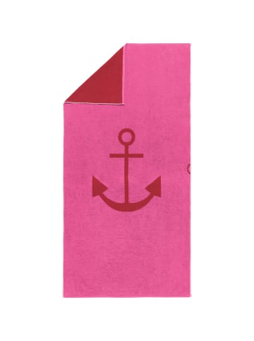 Erwin Müller Jacquard Strandtuch in rot-pink