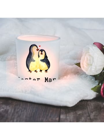 Mr. & Mrs. Panda Glas Windlicht Pinguin Bester Mann der Welt mit... in Transparent