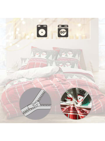 REDBEST Biber Bettwäsche in rot-braun