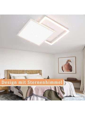 ZMH Deckenleuchte LED 46W eckig dimmbar Flurlampe Sternenhimmel in weiß