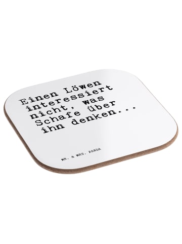 Mr. & Mrs. Panda Untersetzer für Gläser Einen Löwen interessiert... in Weiß