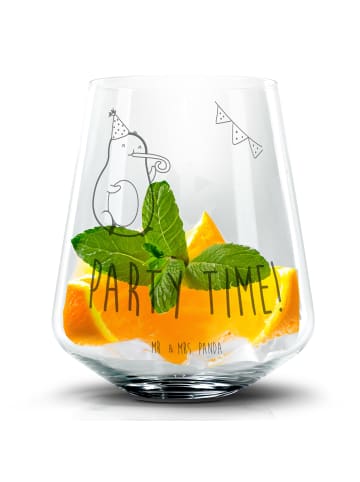 Mr. & Mrs. Panda Blümchentail Glas Avocado Party Zeit mit Spruch in Transparent