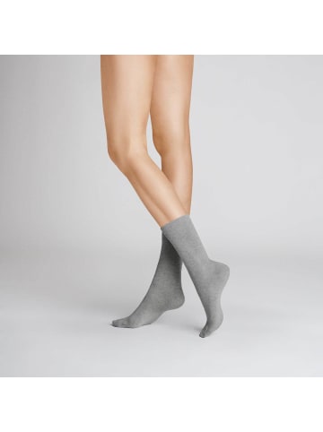 Hudson Socken Relax Cotton druckfreier Bund in Silber