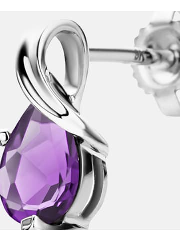 Diamant L'éternel Ohrstecker aus 375 Weißgold mit Amethyst