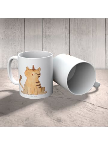 Mr. & Mrs. Panda Becher Einhorn Katze ohne Spruch in Weiß