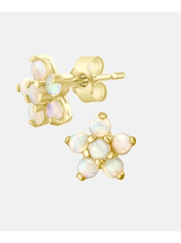 Vanlere Ohrstecker aus 375 Gelbgold mit Opal Blumen-Design