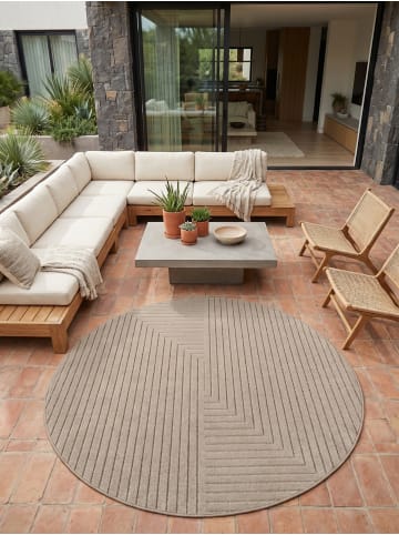 KADIMA DESIGN Kurzflorteppich Skandi 3D-Bögen Waschbar Wohnzimmer in Beige