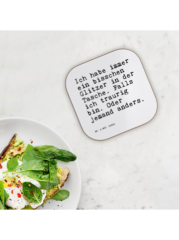 Mr. & Mrs. Panda Glasuntersetzer Ich habe immer ein... mit Spruch in Weiß