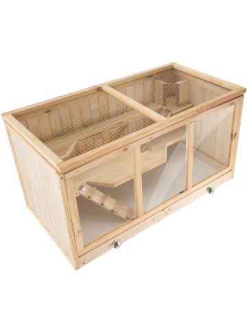 tectake Nagerkäfig Goldie 95 x 50 x 50 cm, braun