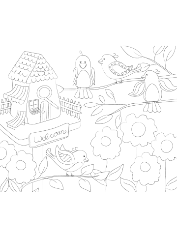 URSUS Ausmal-Tischset Vögelchen, 5 Blatt - ab 3 Jahren