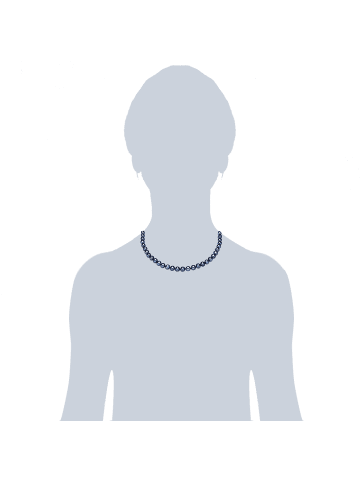 Valero Pearls Perlen-Kette Sterling Silber Süßwasser-Zuchtperle in blau