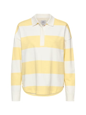 Camel Active Sweatshirt mit Knopfleiste in Limonengelb