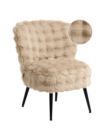 Beliani Sessel VOSS in Beige/Schwarz - (W) 60 x (H) 76 x (L) 52 cm