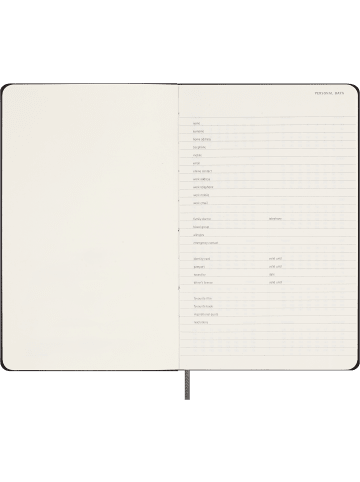 Moleskine Undatierter Wochen Notizkalender in Schwarz