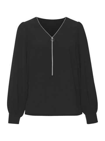 LASCANA Langarmbluse in schwarz