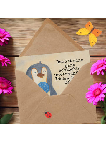 Mr. & Mrs. Panda Grußkarte Pinguin Lolli Design mit Spruch in Weiß