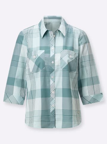 WITT WEIDEN Karo-Bluse in ozean-weiß-kariert