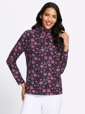 Sieh an! Stehkragen-Shirt in marine-erika-bedruckt