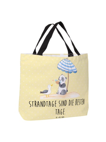 Mr. & Mrs. Panda Tasche Sommer Strandtage mit Spruch in Gelb Pastell