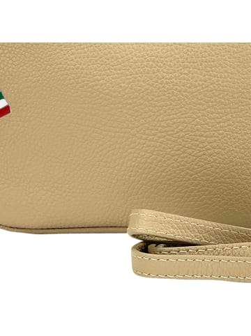 Florence Umhängetasche Leder beige, taupe ca. 22cm