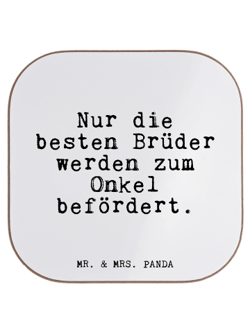 Mr. & Mrs. Panda Tischuntersetzer Nur die besten Brüder... mit S... in Weiß