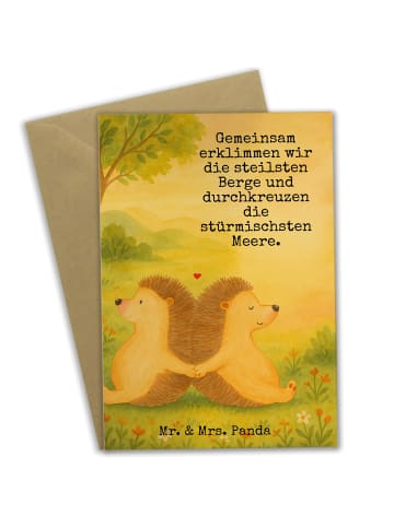 Mr. & Mrs. Panda neujahrskarte Igel händchenhaltend Design mit S... in Weiß