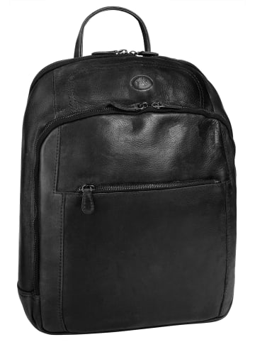 piké Rucksack echt Leder in schwarz