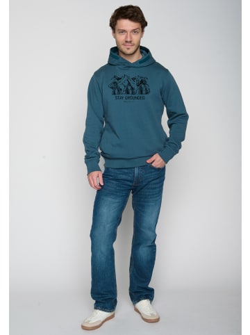 GreenBomb Hoodie Animal Stay Grounded in Blauer Stein