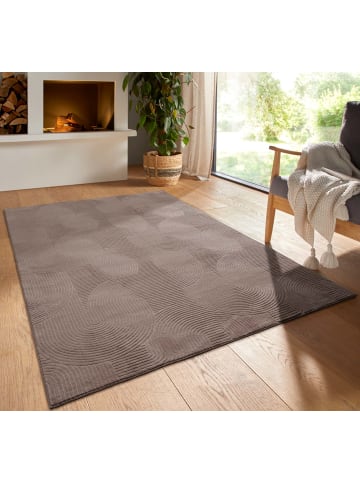 Tara Carpet Kurzflorteppich Homestyle Wellen in Taupe
