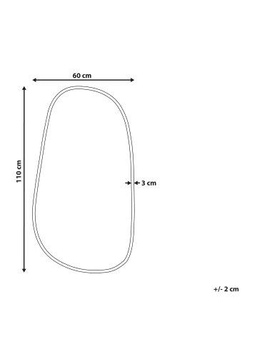 Beliani Wandspiegel VERNAIS in Gold - (W) 60 x (H) 110 x (L) 3 cm