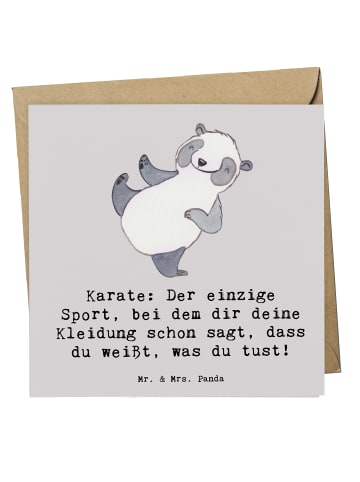 Mr. & Mrs. Panda Deluxe Karte Karate Kleidung mit Spruch in Grau Pastell