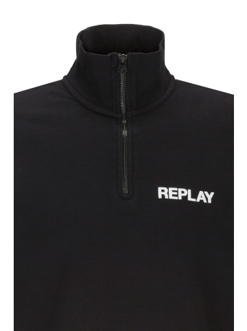 Replay Sweatshirt P.Dyed Cotton Fleece in schwarz