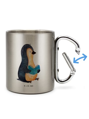 Mr. & Mrs. Panda Trinkbecher Pinguin Buch ohne Spruch in Silber