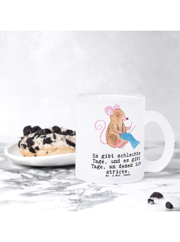 Mr. & Mrs. Panda Tee Tasse Maus Stricken mit Spruch in Transparent