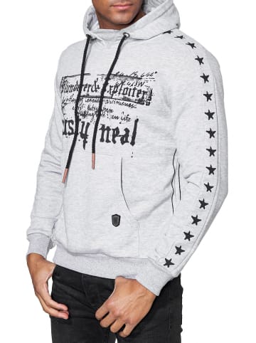 Rusty Neal Sweatshirt mit Kapuze und Front Print in Grau