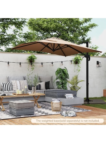 COSTWAY Sonnenschirm rechteckig 250 cm in Braun