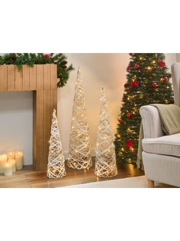 Beliani 3er-Set LED Deko TUELSO in Weiß/Beige