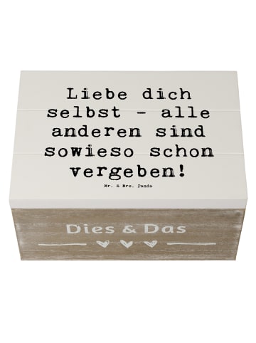 Mr. & Mrs. Panda holzschatulle Spruch Selbstakzeptanz Liebe mit ... in Weiß