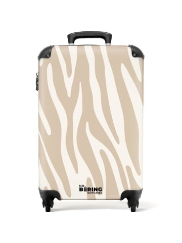 NoBoringSuitCases Suitcase, Handgepäck, Koffer, Trolley, Reisekoffer Zebramuster Beige/Weiß