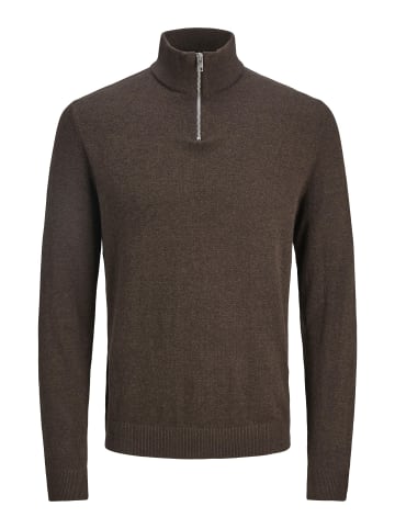Jack & Jones Strickjacke mit Viertelreißverschluss in Mulch
