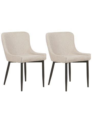 Beliani 2er-Set Esszimmerstuhl EVERLY in Beige/Schwarz