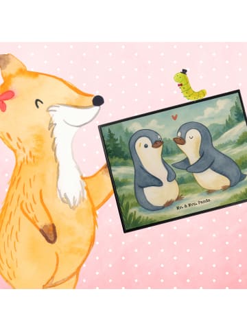 Mr. & Mrs. Panda malunterlage Pinguine trösten Design ohne Spruch in Weiß