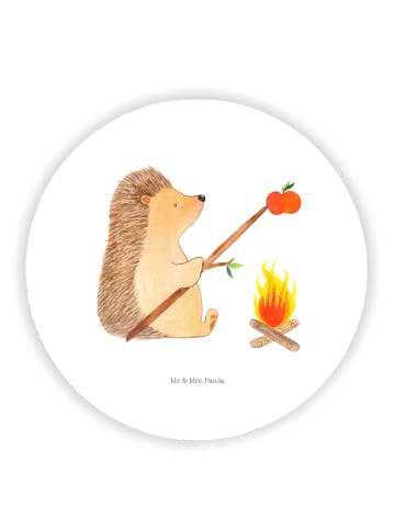 Mr. & Mrs. Panda Rund Magnet Igel Grillen ohne Spruch in Weiß