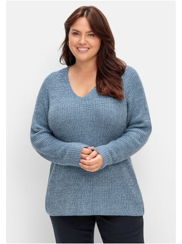 sheego Pullover in himmelblau meliert