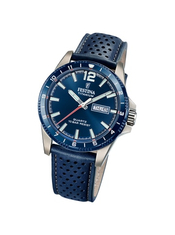 Festina Analog-Armbanduhr Festina Titanium blau groß (ca. 43mm)