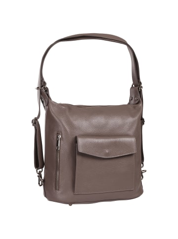 Toscanto Leder Schultertasche, Cityrucksack Toscanto Tasche grau ca. 38cm