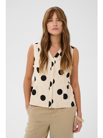 CULTURE Bluse ärmellos CUtika Relaxed fit in Whitecap/Black Dot