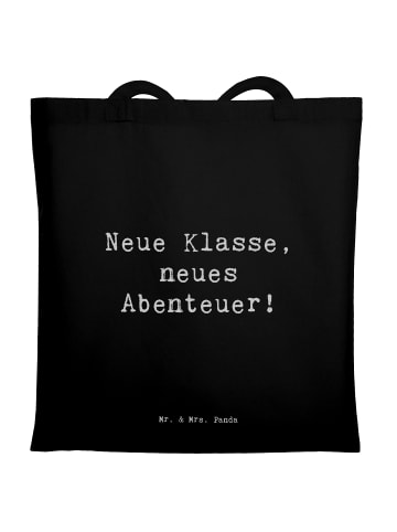 Mr. & Mrs. Panda Jutebeutel Spruch Erster Schultag Abenteuer mit... in Schwarz