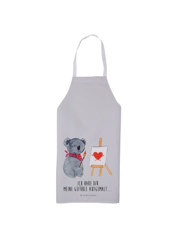 Mr. & Mrs. Panda Kochschürze Koala Künstler mit Spruch in Grau Pastell