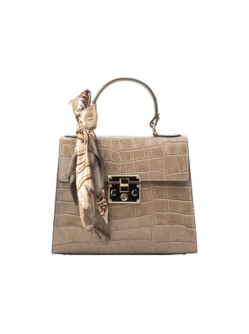 faina Henkeltasche Aus Leder in Taupe